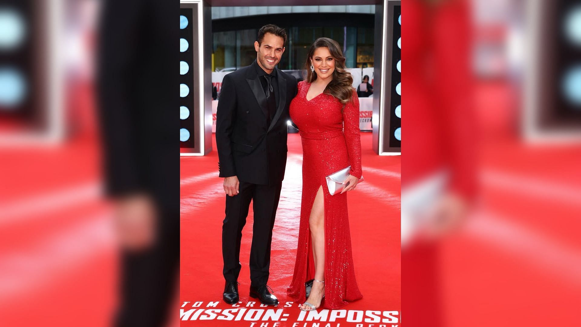 She looked stunning in the red dress (Image via Kelly Brook Official Instagram)